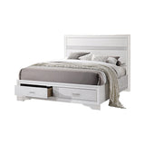 Miranda Eastern King 2-Drawer Storage Bed White - Ella Furniture
