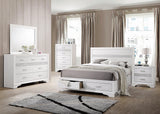 Miranda Eastern King 2-Drawer Storage Bed White - Ella Furniture