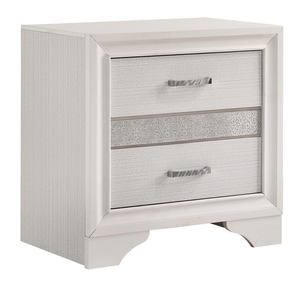 Miranda 2-Drawer Nightstand Tray White - Ella Furniture