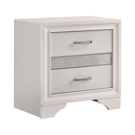 Miranda 5-Drawer Chest White And Rhinestone - Ella Furniture