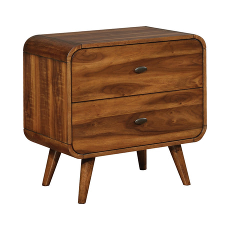 Robyn Eastern King Bed With Upholstered Headboard Dark Walnut - Ella Furniture