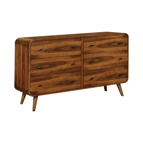 Robyn Eastern King Bed With Upholstered Headboard Dark Walnut - Ella Furniture
