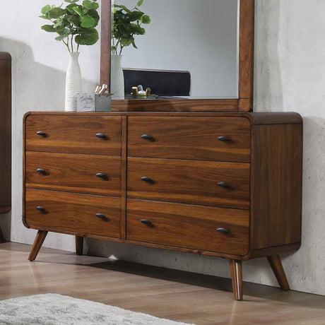 Robyn Queen Bed With Upholstered Headboard Dark Walnut - Ella Furniture