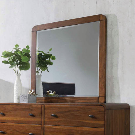 Robyn Eastern King Bed With Upholstered Headboard Dark Walnut - Ella Furniture