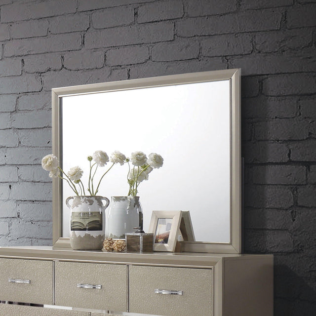 Beaumont Rectangular Mirror Champagne - Ella Furniture