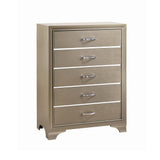 Beaumont 5-Drawer Rectangular Chest Champagne - Ella Furniture