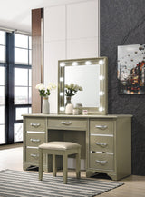 Beaumont Rectangular Mirror Champagne - Ella Furniture