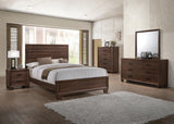 Brandon Eastern King Panel Bed Medium Warm Brown - Ella Furniture