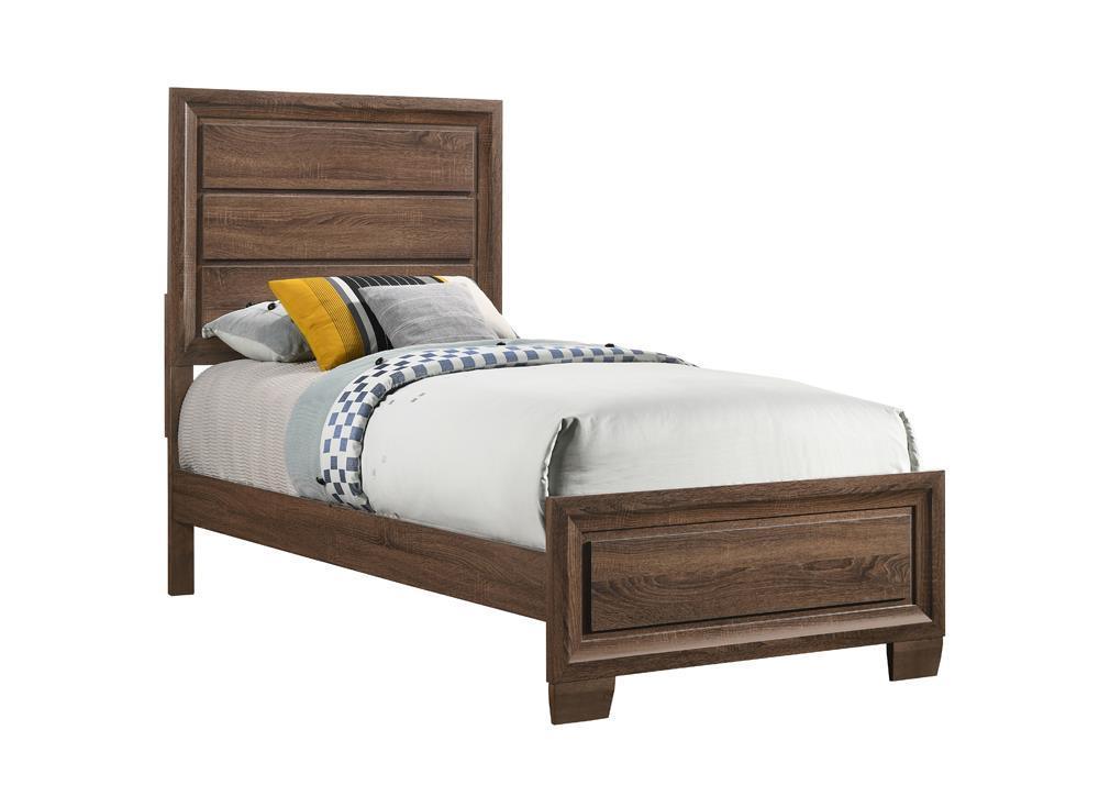 Brandon Twin Panel Bed Medium Warm Brown - Ella Furniture