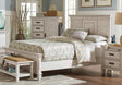 Franco Eastern King Panel Bed Antique White - Ella Furniture