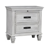 Franco Queen Panel Bed Antique White - Ella Furniture