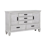 Franco Queen Panel Bed Antique White - Ella Furniture