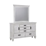 Franco Rectangular Mirror Antique White - Ella Furniture