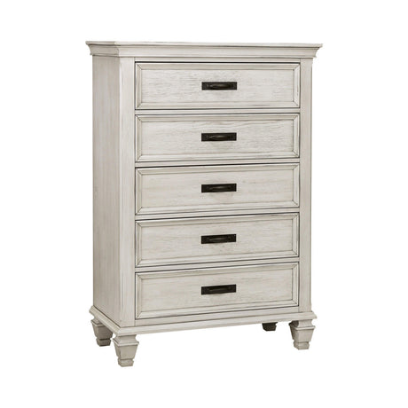 Franco Rectangular Mirror Antique White - Ella Furniture