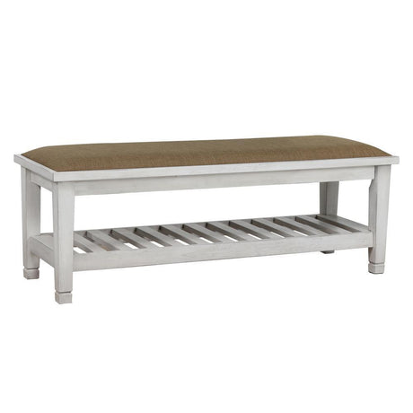 Franco Bench Brown And Antique White - Ella Furniture