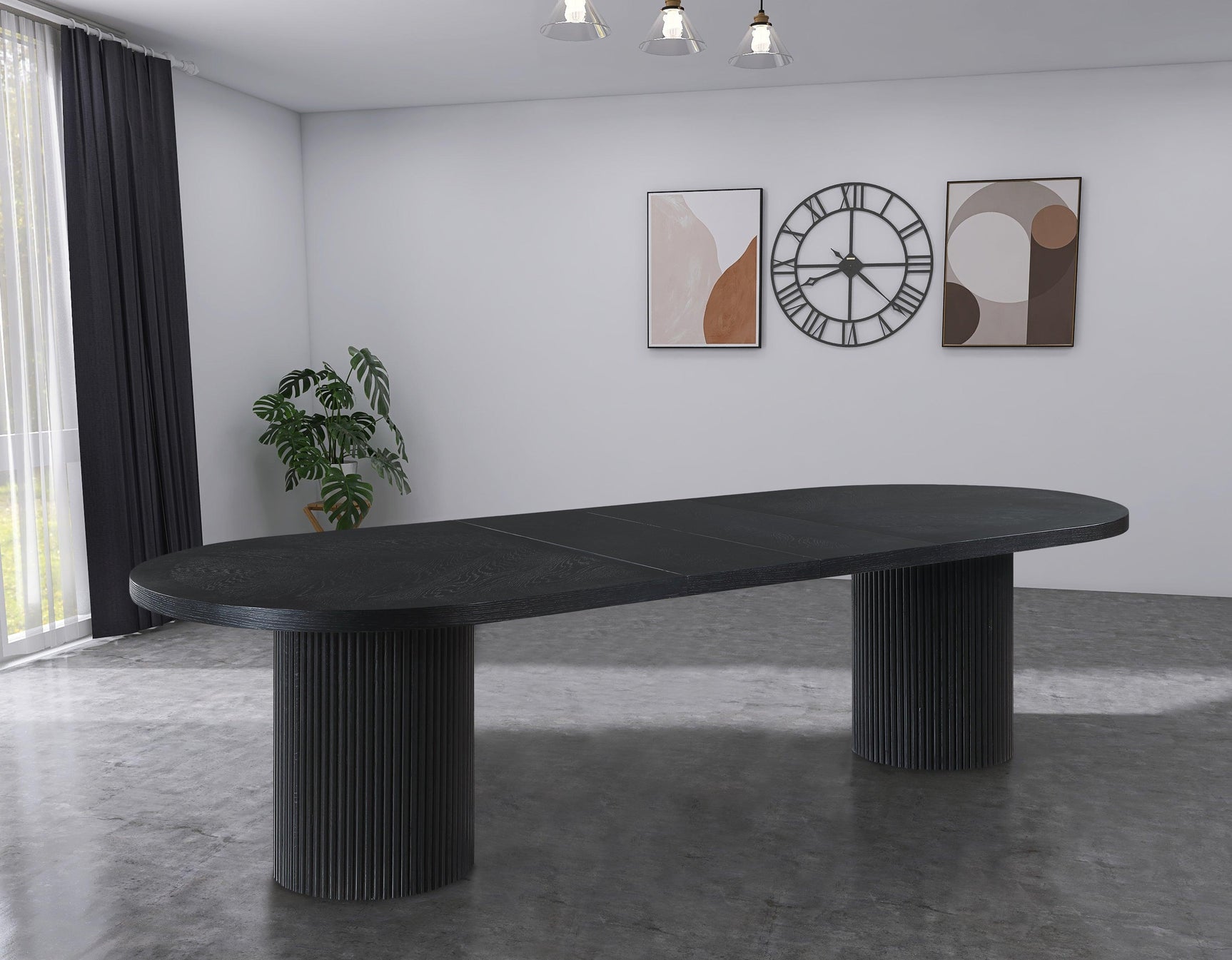 Belinda Black Oak Dining Table - Ella Furniture
