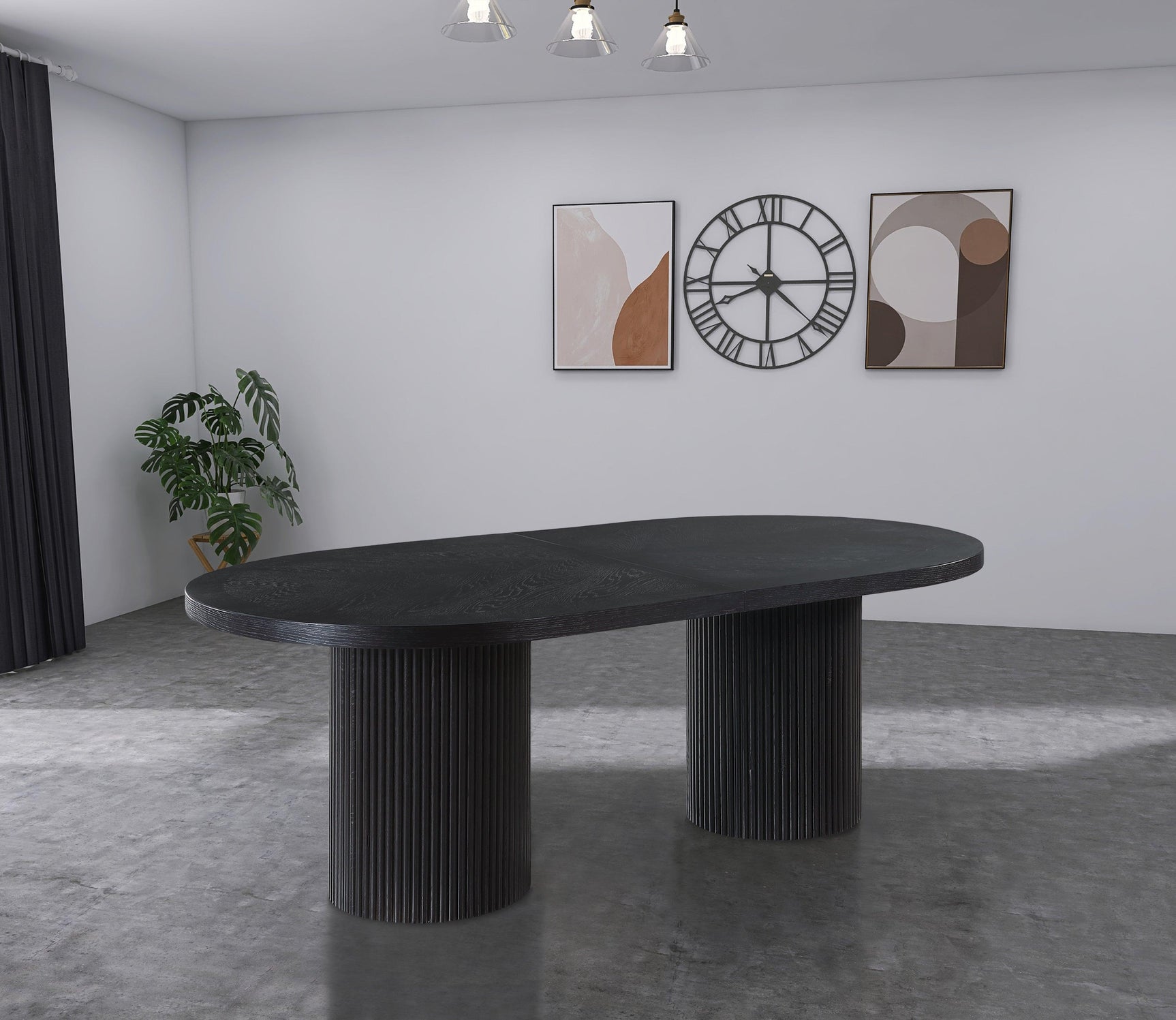 Belinda Black Oak Dining Table - Ella Furniture
