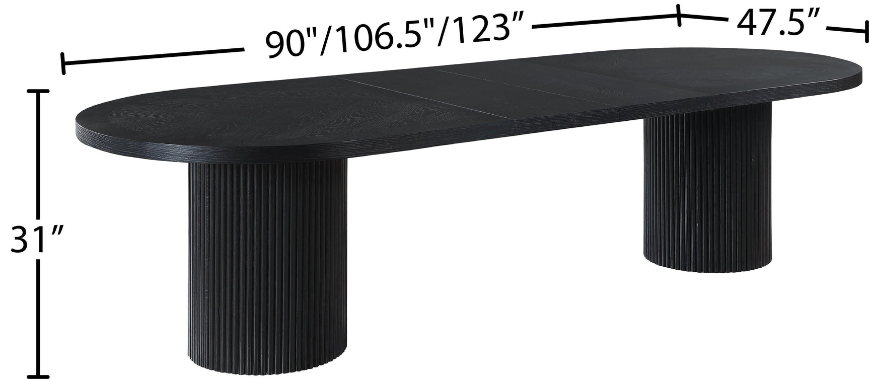 Belinda Black Oak Dining Table - Ella Furniture