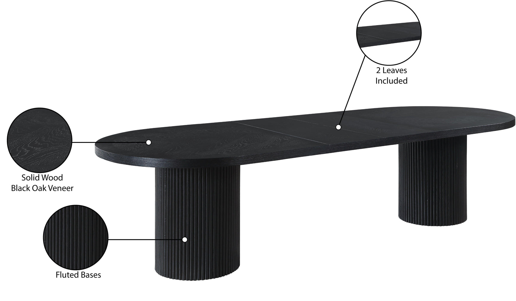 Belinda Black Oak Dining Table - Ella Furniture