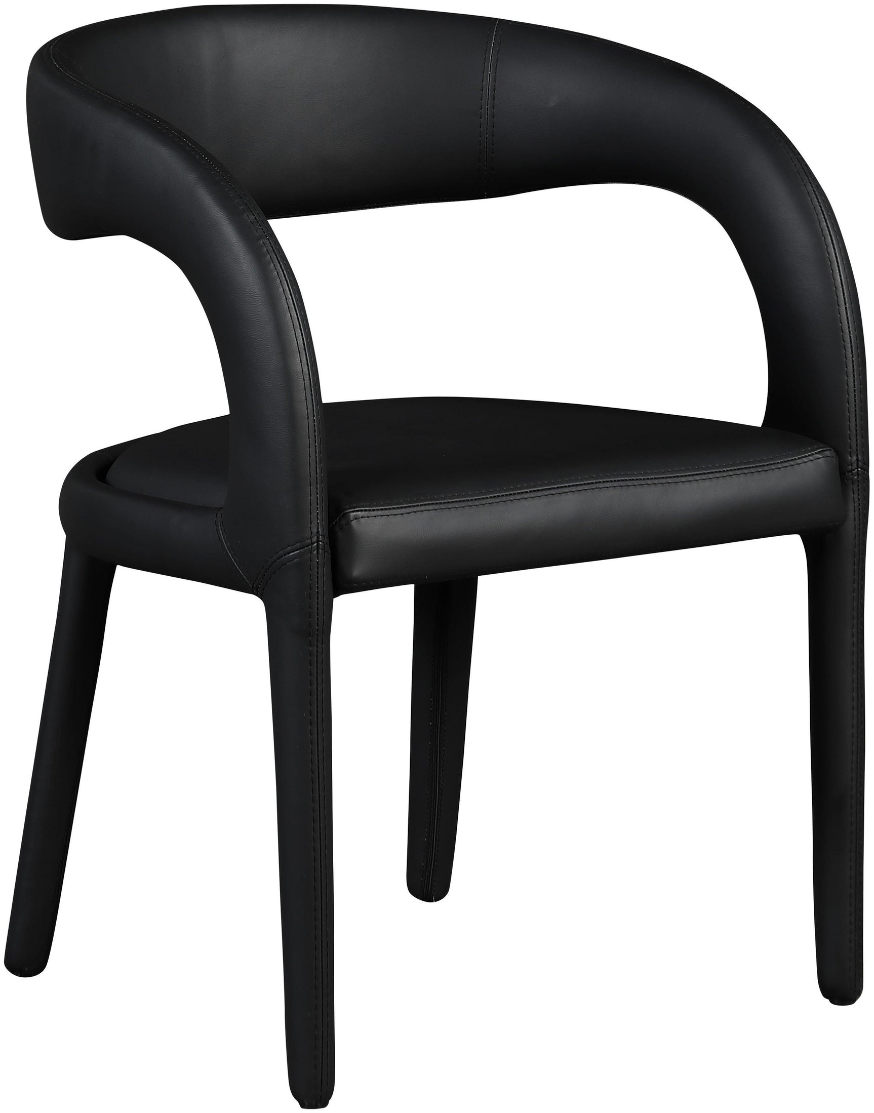 Sylvester Black Faux Leather Dining Chair - Ella Furniture