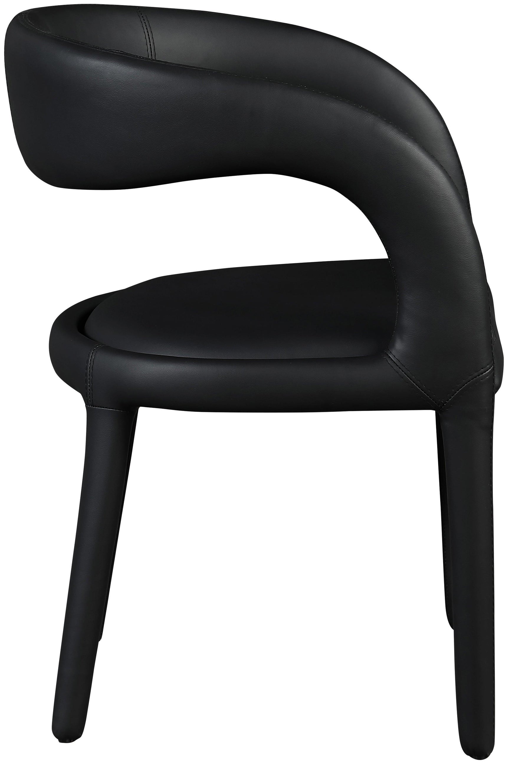 Sylvester Black Faux Leather Dining Chair - Ella Furniture