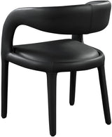 Sylvester Black Faux Leather Dining Chair - Ella Furniture