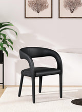 Sylvester Black Faux Leather Dining Chair - Ella Furniture