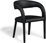 Sylvester Black Faux Leather Dining Chair - Ella Furniture