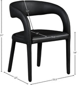 Sylvester Black Faux Leather Dining Chair - Ella Furniture