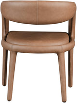 Sylvester Brown Faux Leather Dining Chair - Ella Furniture