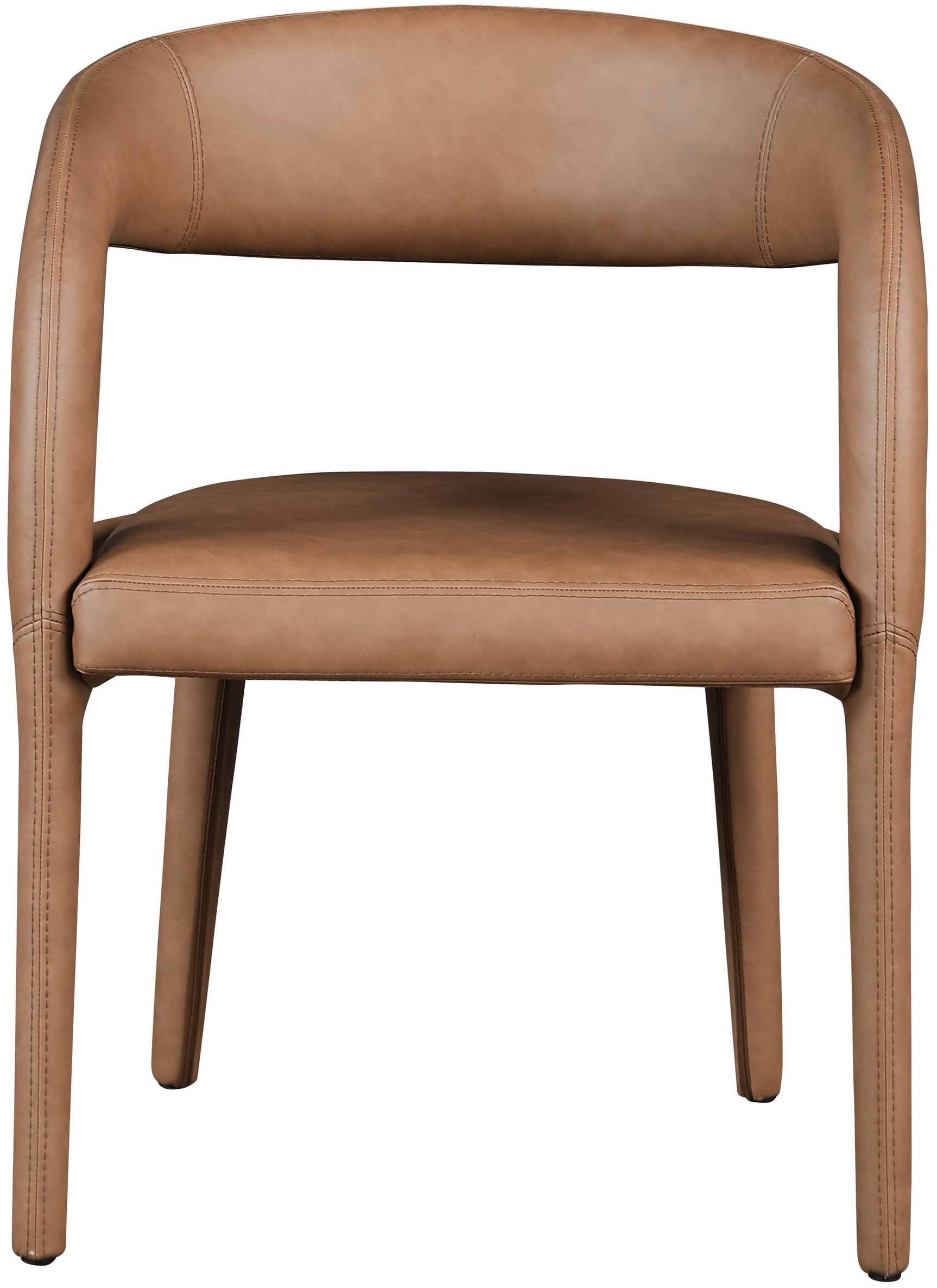 Sylvester Brown Faux Leather Dining Chair - Ella Furniture