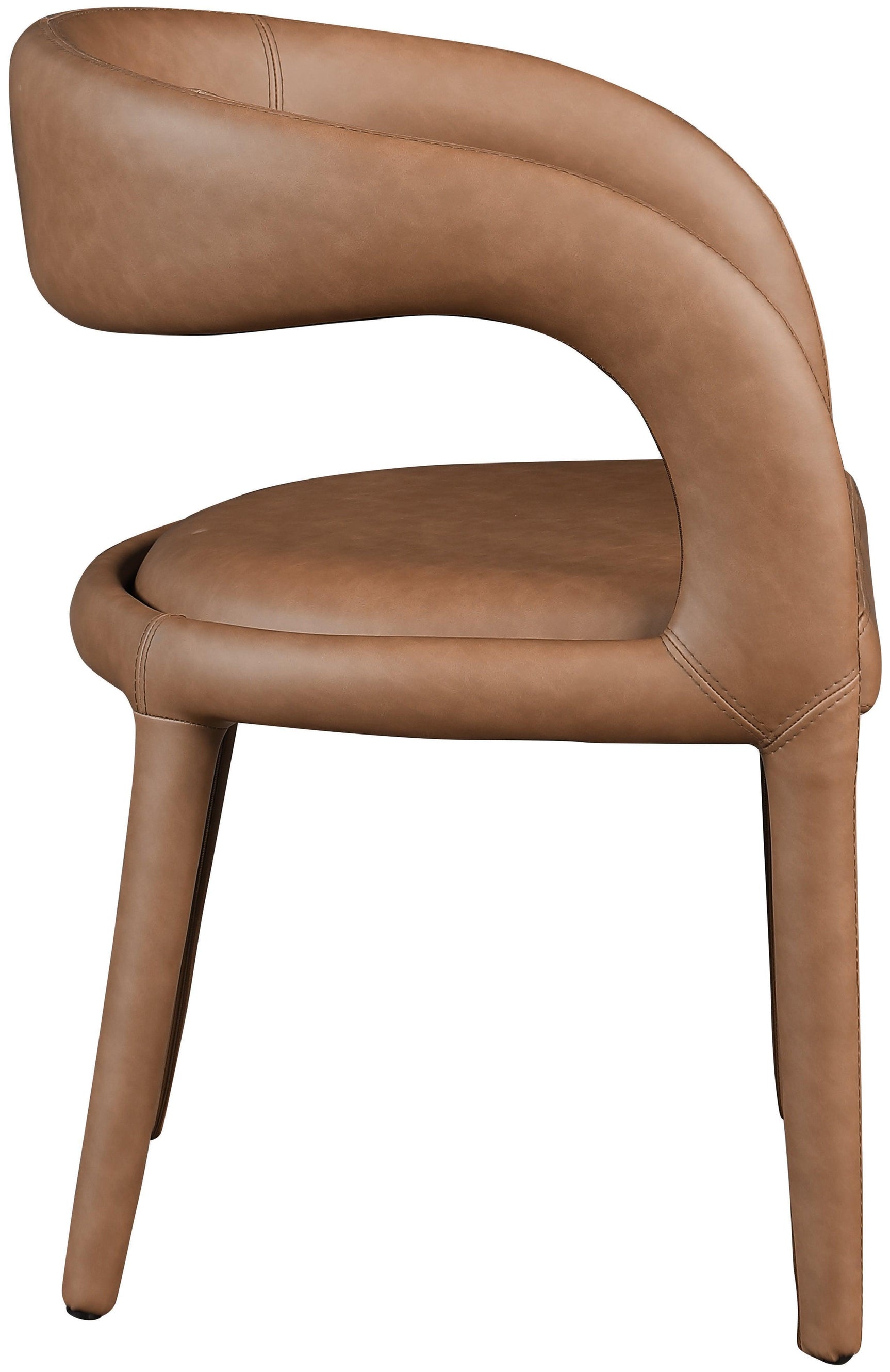 Sylvester Brown Faux Leather Dining Chair - Ella Furniture