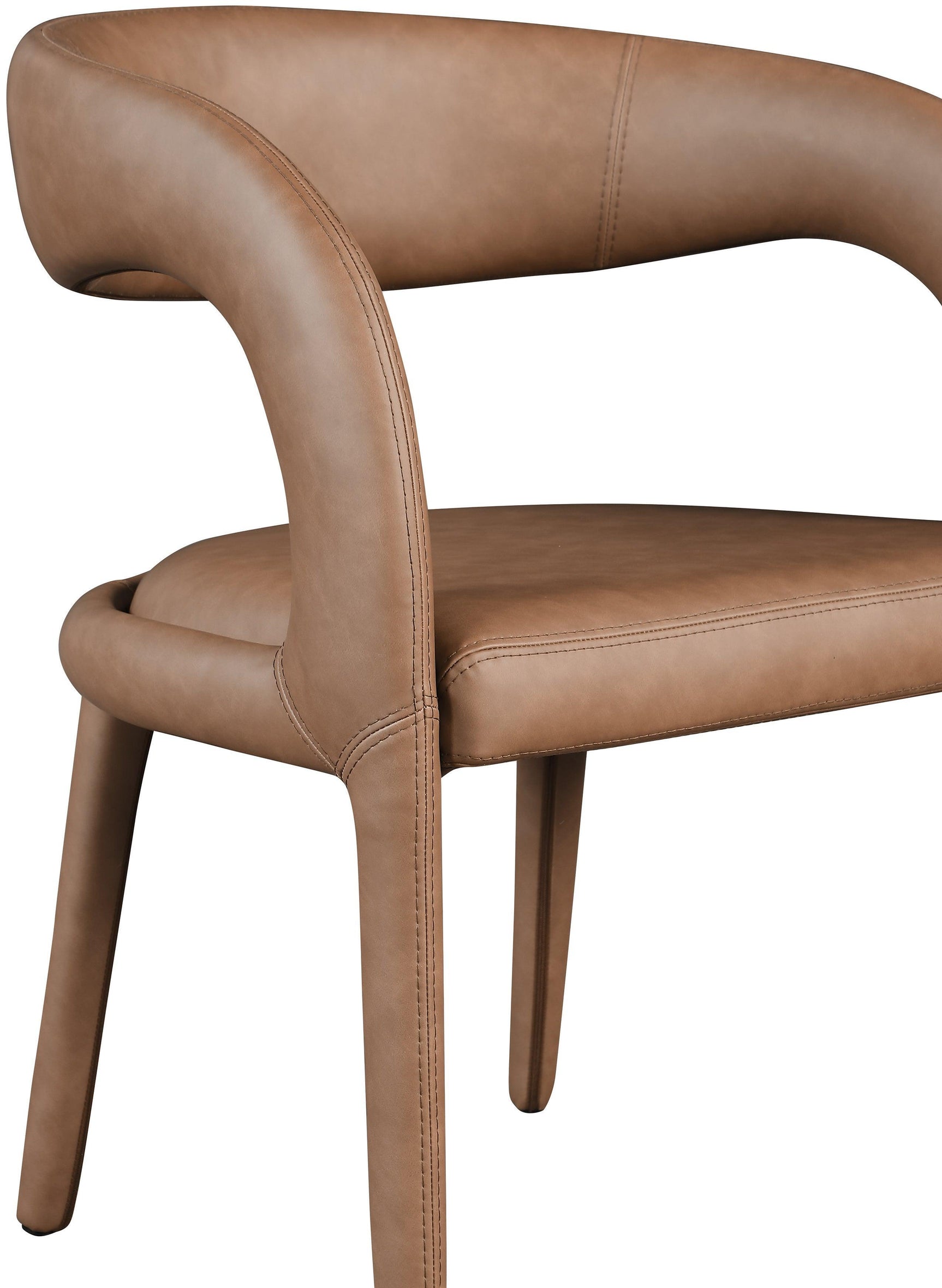 Sylvester Brown Faux Leather Dining Chair - Ella Furniture