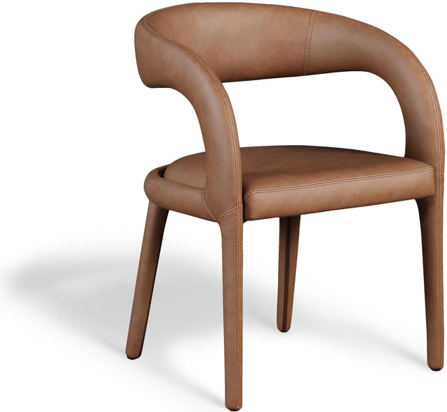 Sylvester Brown Faux Leather Dining Chair - Ella Furniture