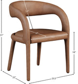 Sylvester Brown Faux Leather Dining Chair - Ella Furniture