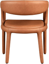 Sylvester Cognac Faux Leather Dining Chair - Ella Furniture