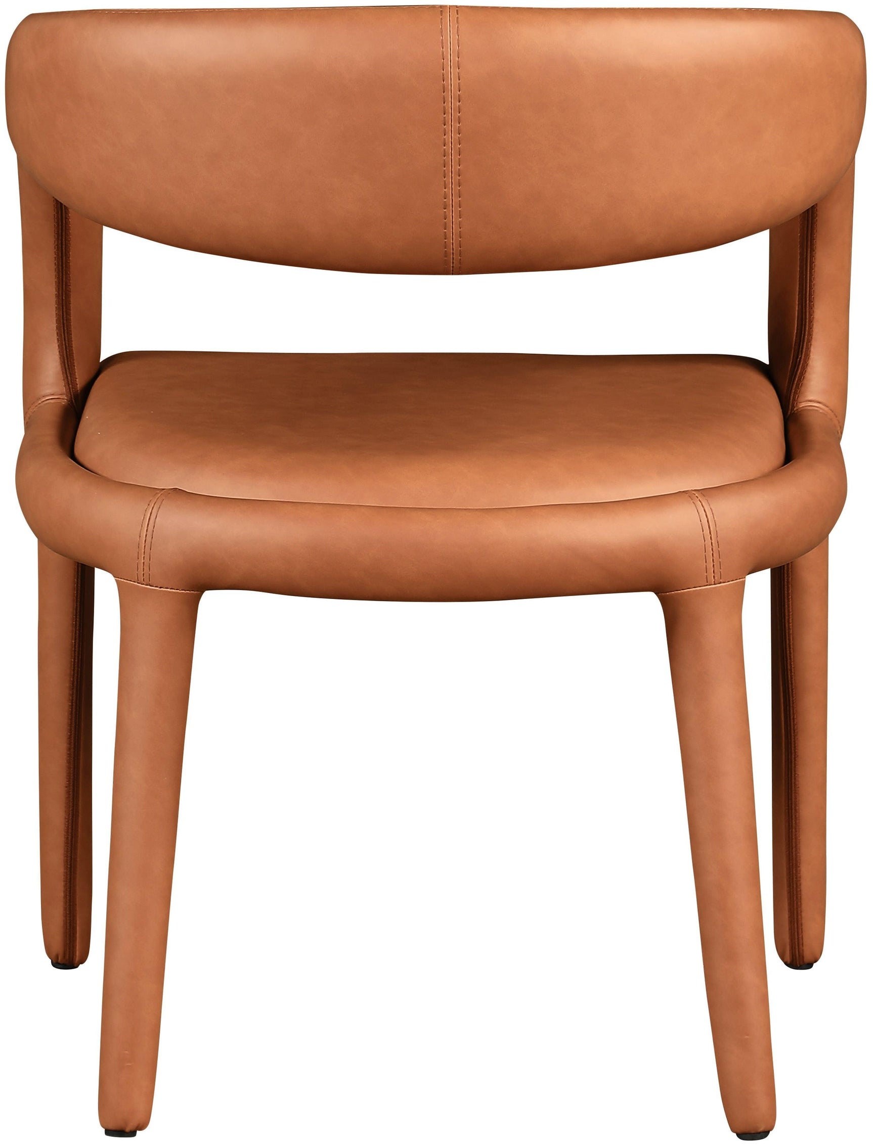 Sylvester Cognac Faux Leather Dining Chair - Ella Furniture