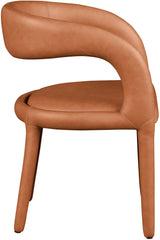 Sylvester Cognac Faux Leather Dining Chair - Ella Furniture