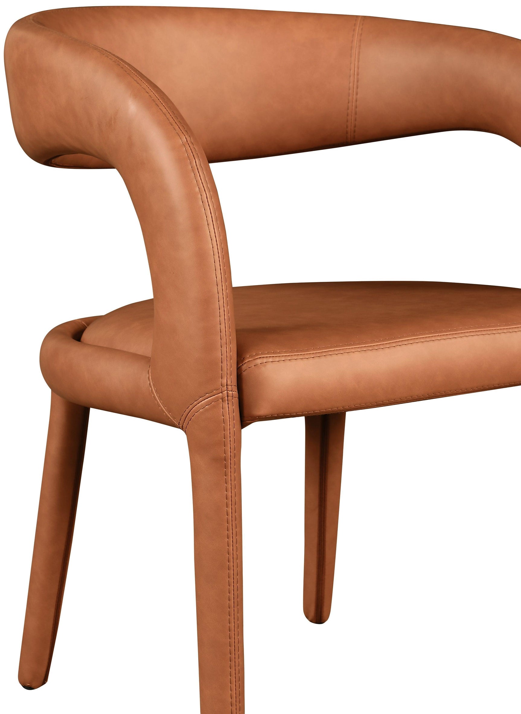 Sylvester Cognac Faux Leather Dining Chair - Ella Furniture