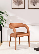 Sylvester Cognac Faux Leather Dining Chair - Ella Furniture