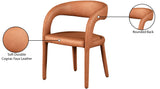 Sylvester Cognac Faux Leather Dining Chair - Ella Furniture