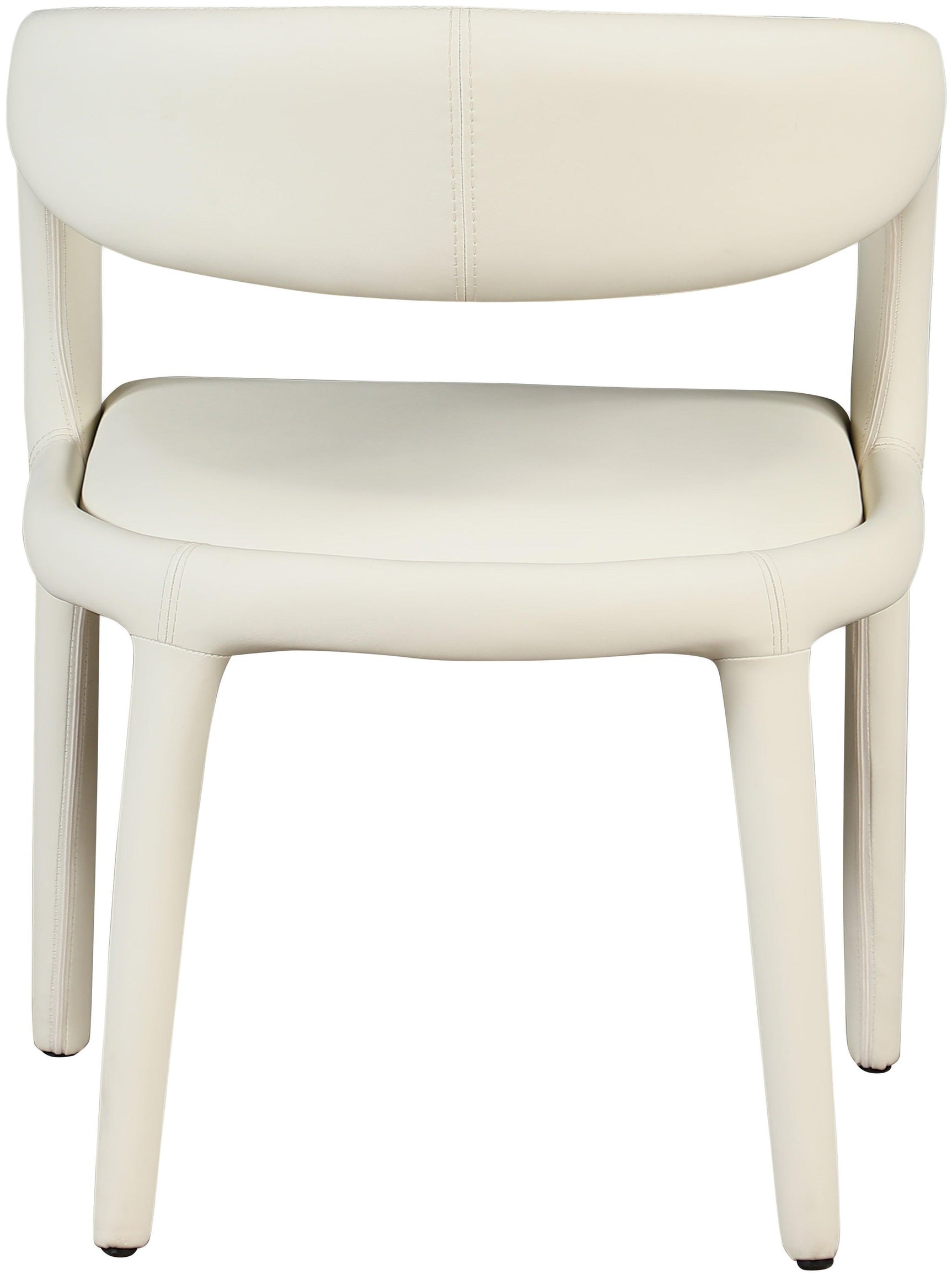 Sylvester Cream Faux Leather Dining Chair - Ella Furniture