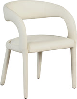 Sylvester Cream Faux Leather Dining Chair - Ella Furniture