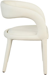 Sylvester Cream Faux Leather Dining Chair - Ella Furniture