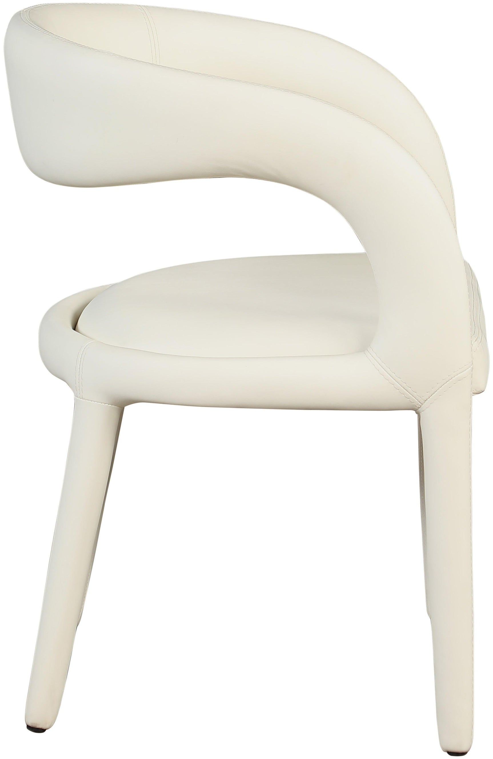 Sylvester Cream Faux Leather Dining Chair - Ella Furniture