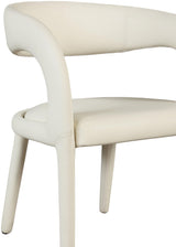 Sylvester Cream Faux Leather Dining Chair - Ella Furniture