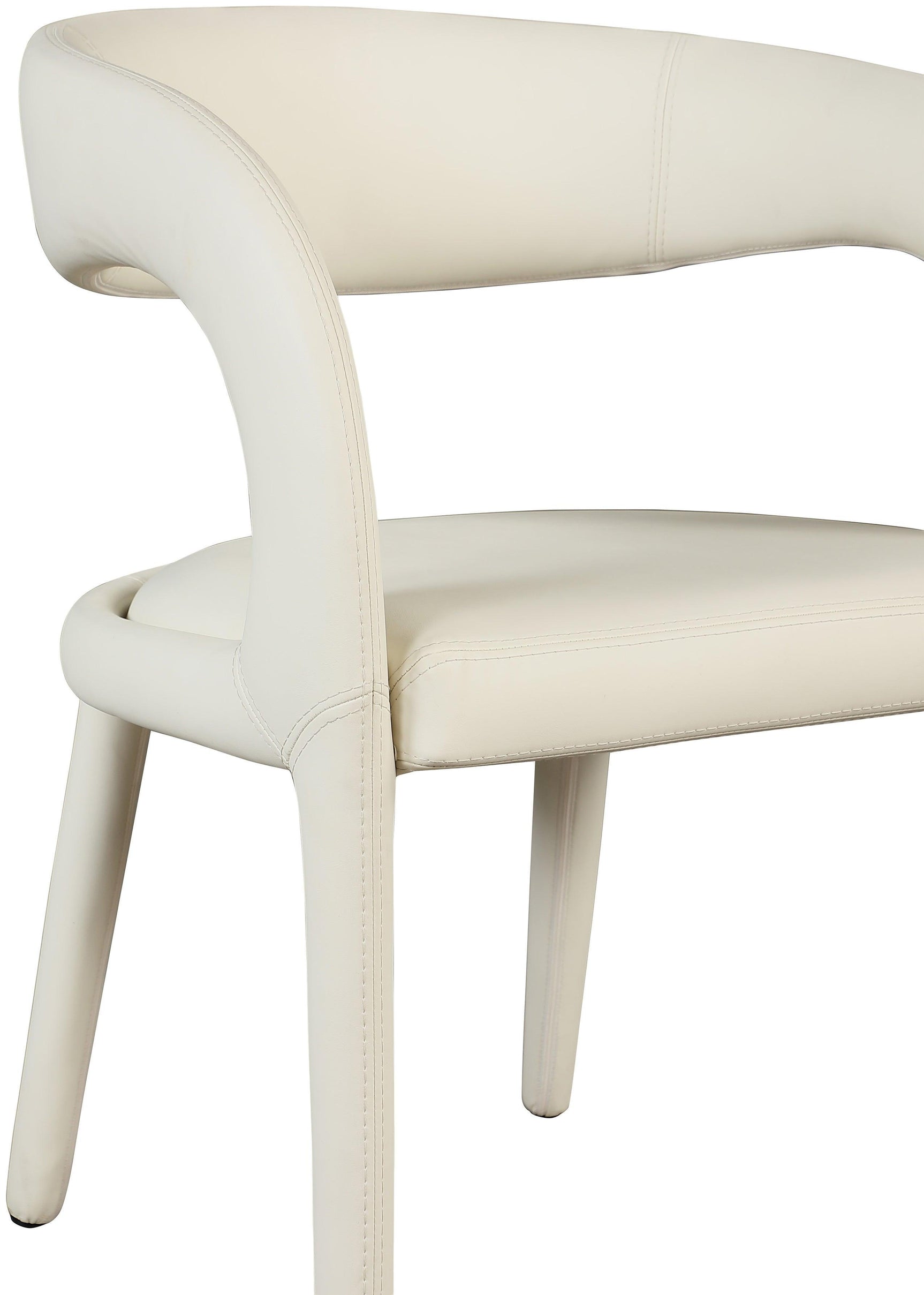 Sylvester Cream Faux Leather Dining Chair - Ella Furniture