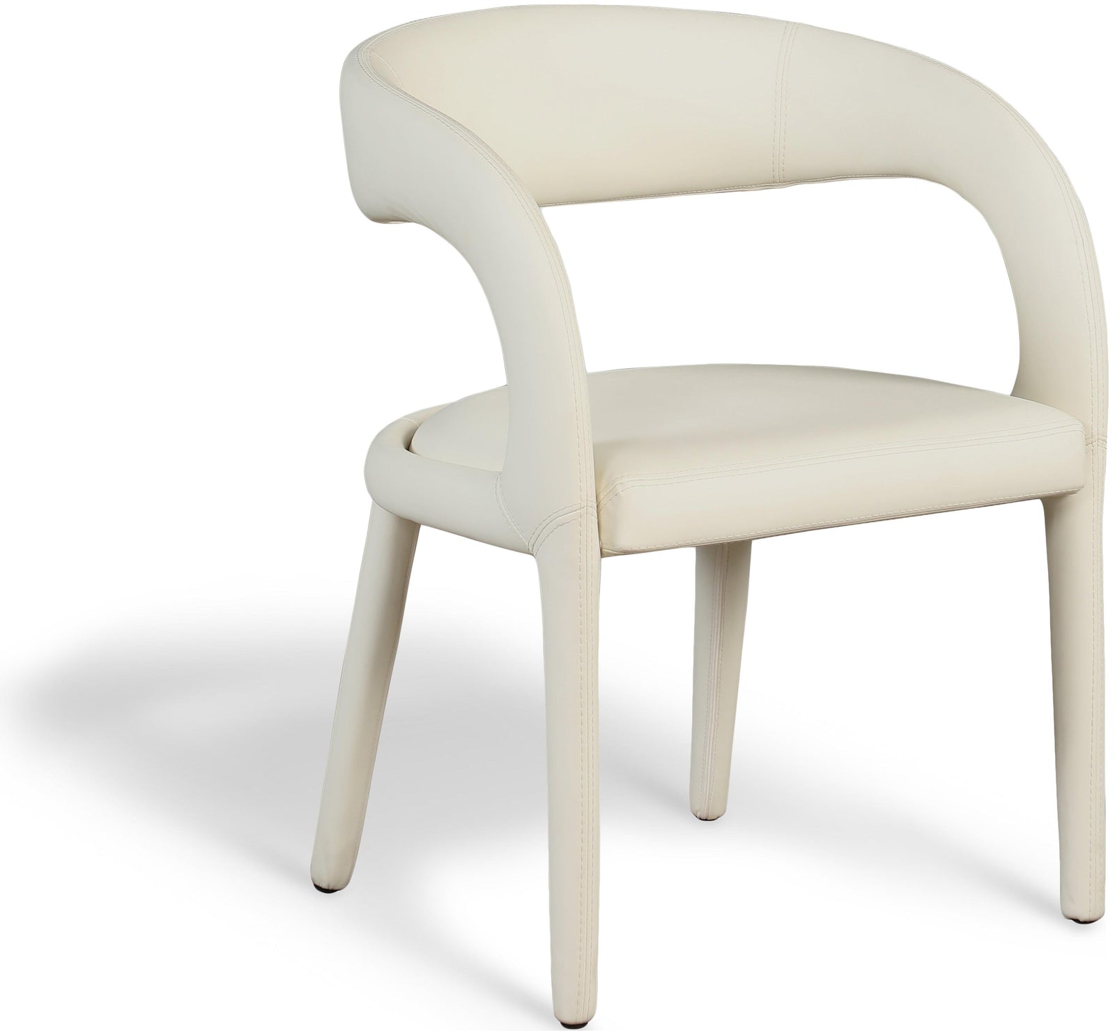 Sylvester Cream Faux Leather Dining Chair - Ella Furniture