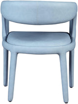 Sylvester Light_blue Faux Leather Dining Chair - Ella Furniture