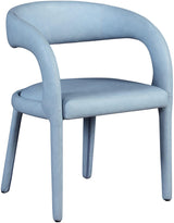 Sylvester Light_blue Faux Leather Dining Chair - Ella Furniture